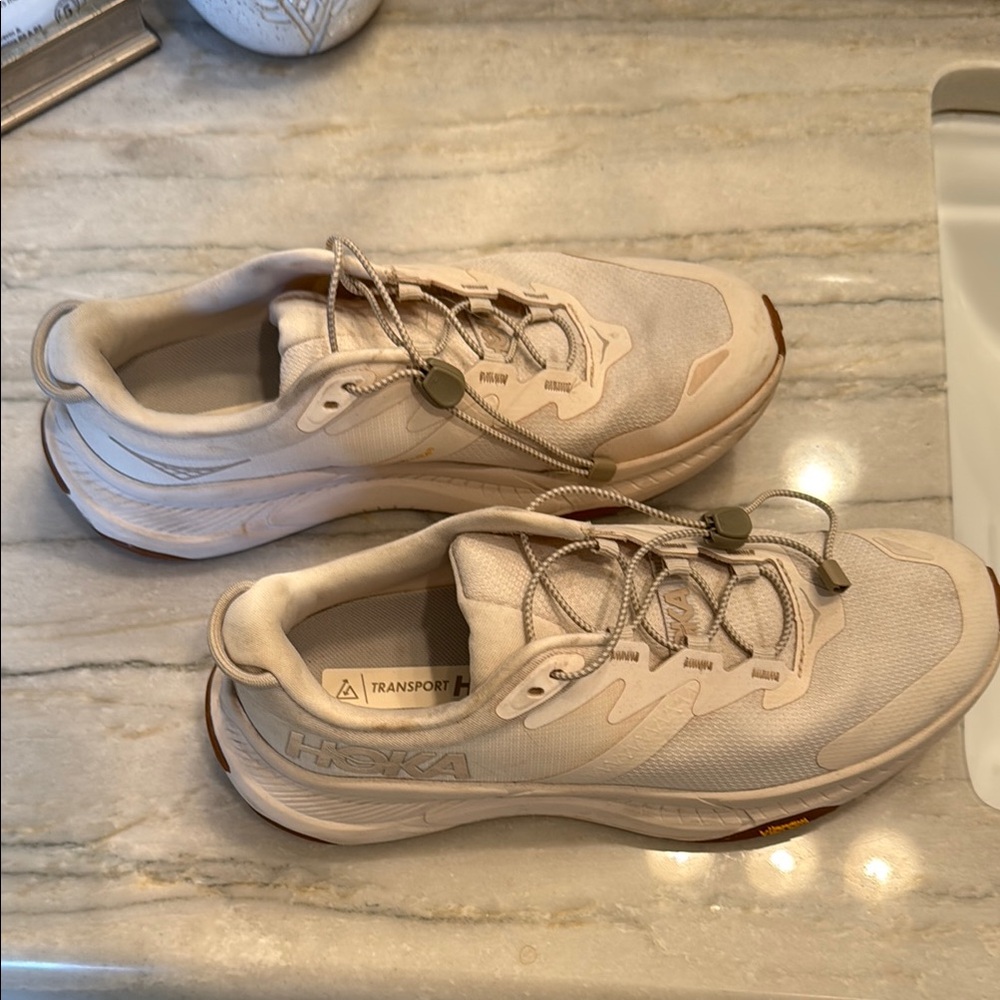 Hoka Beige Athletic Sneakers